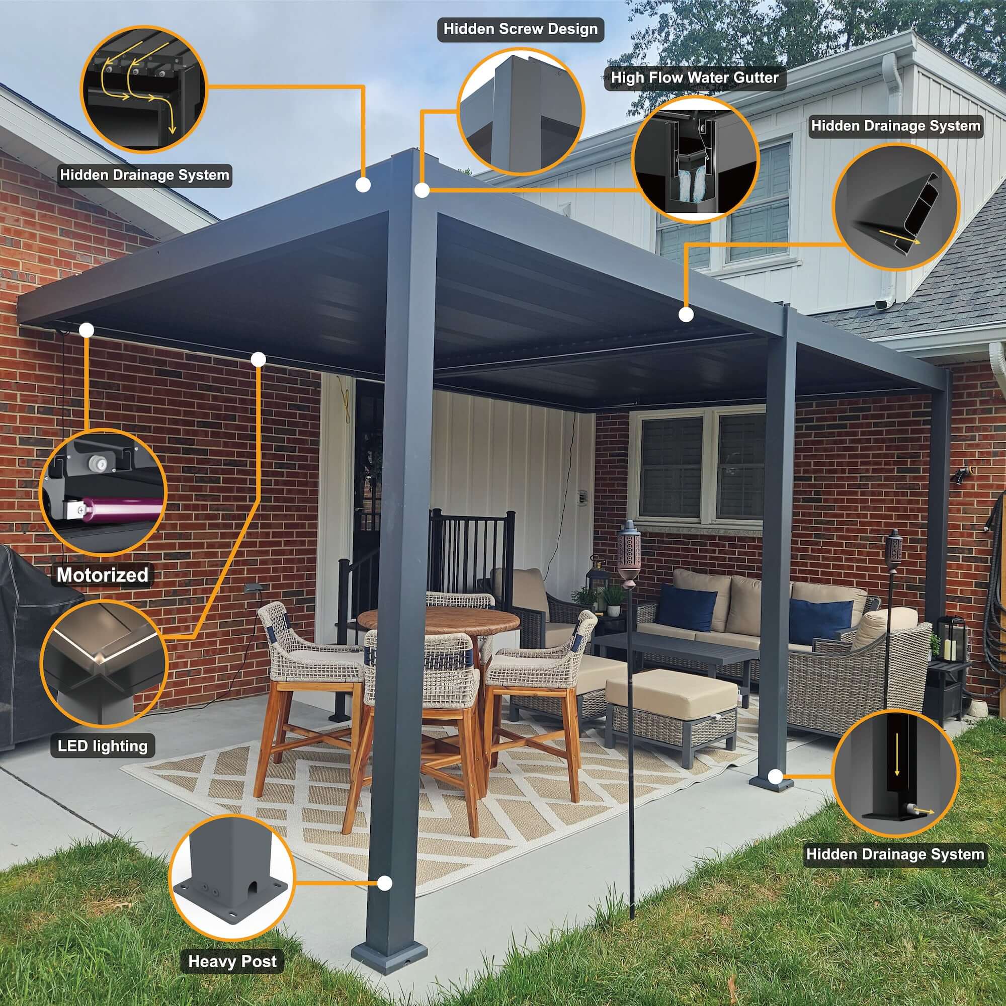 BonPergola Villa louvered pergola