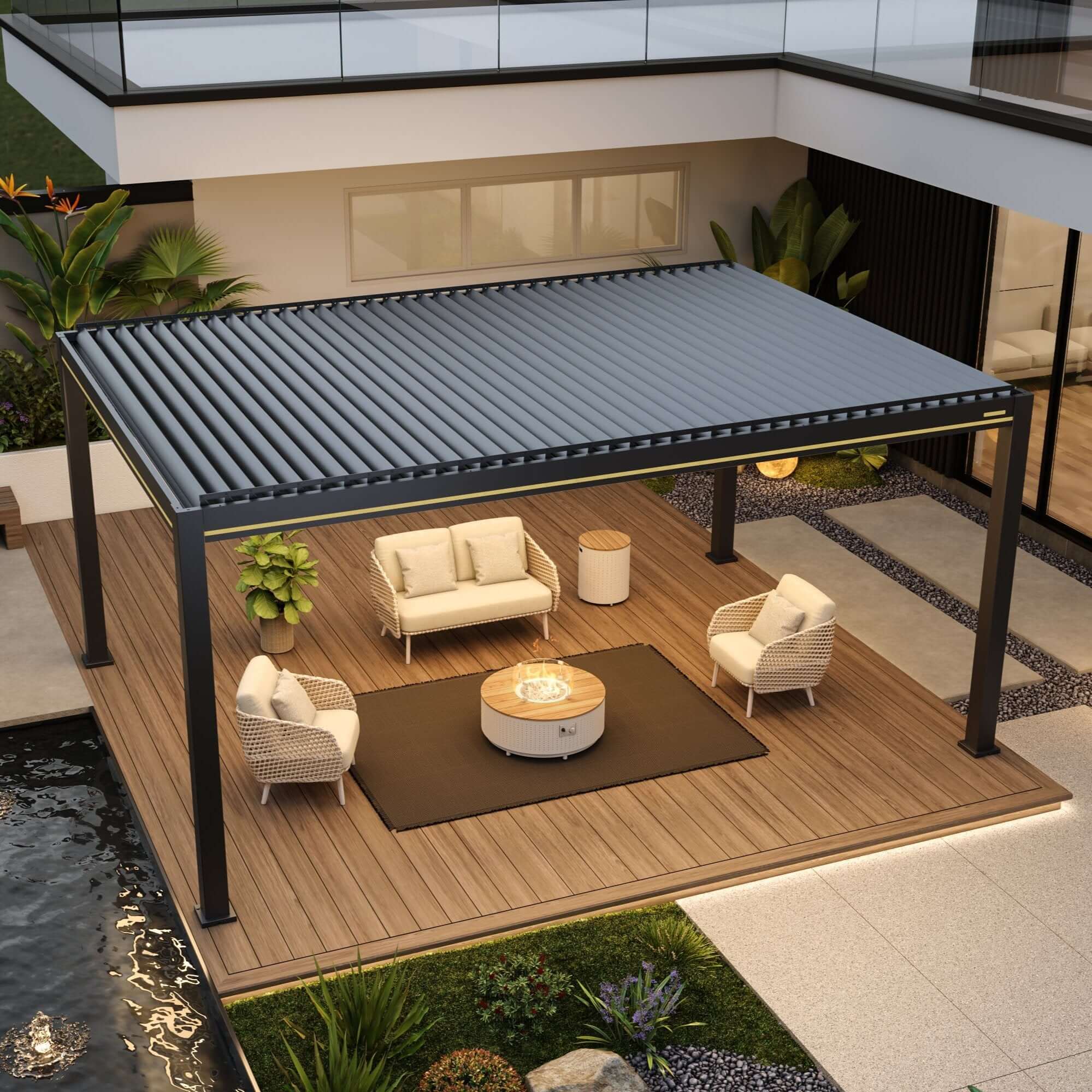 BON Pergola Villa 2.0 installed in an outdoor living space