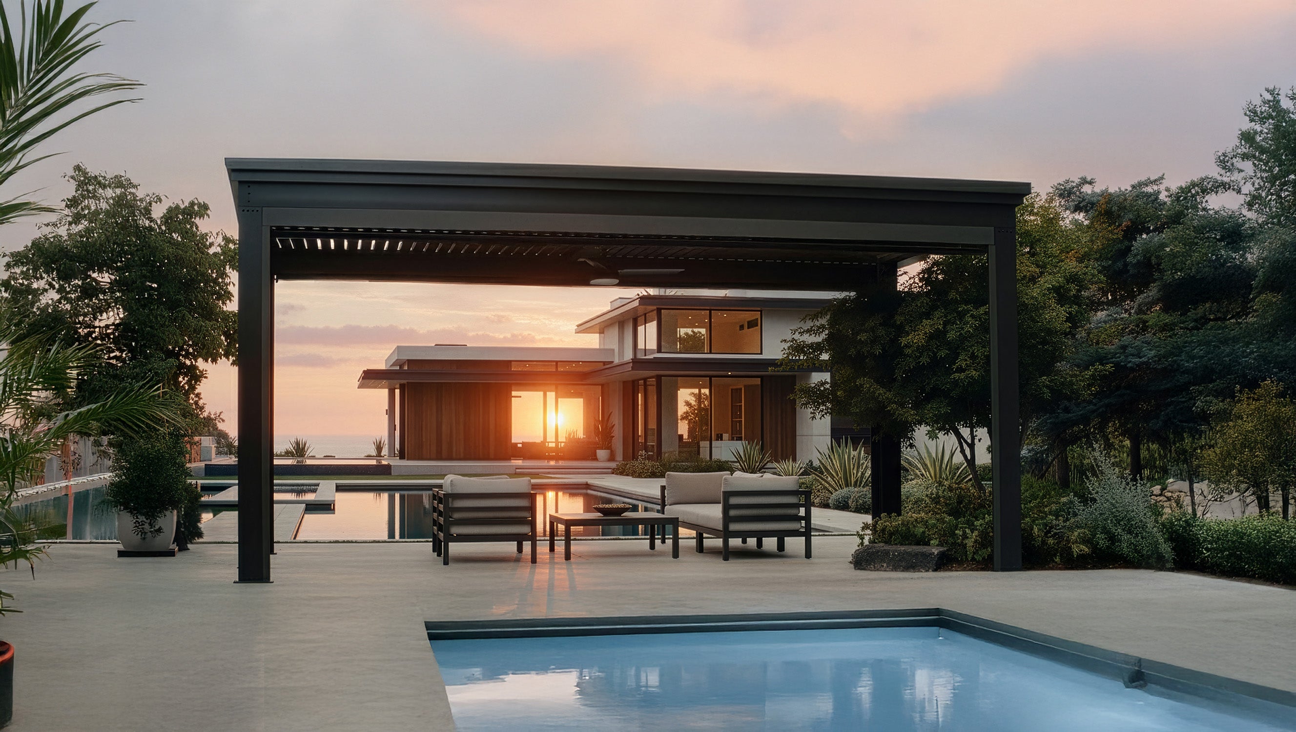 The Luxury Pergola Pro - American-made louvered pergola