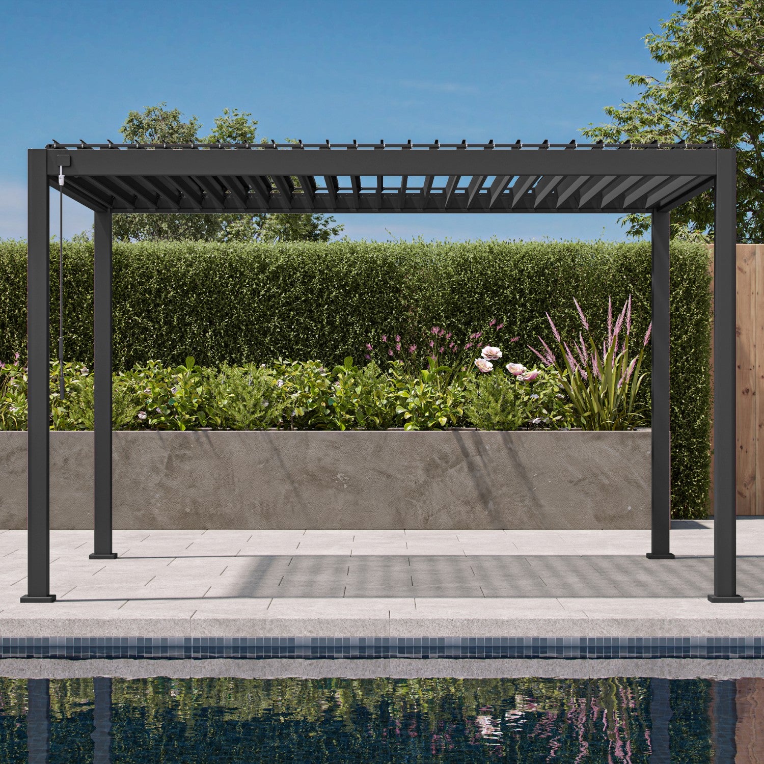 Mirador 111S pergola - the most accessible louvered pergola on the market
