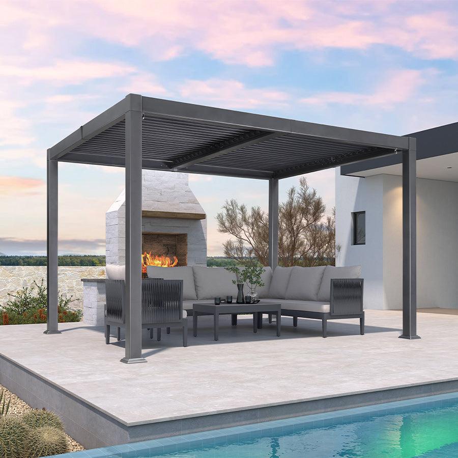 PurpleLeaf Caesar budget louvered pergola
